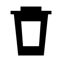 Simple black silhouette of a trash can icon