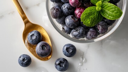 Blueberries bowl fruit food blueberries fresh food marble surface