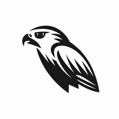 Obraz premium Bold graphic raptor presenting an animalistic logo silhouette of feathered falcon