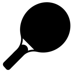 Black silhouette of a tennis racquet and ball ready to serve silhouette