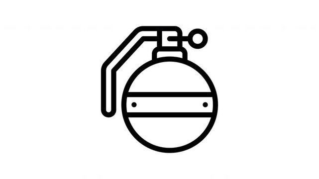 hand grenade minimalist stroke animation
