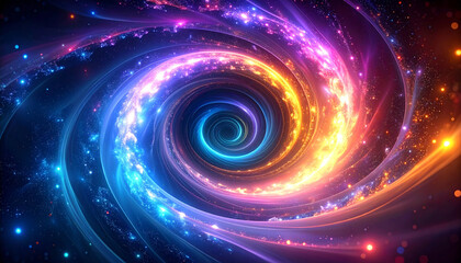 Colorful spiral galaxy with stars and nebulae, a cosmic abstract background with a sense of wonder and exploration of the universe