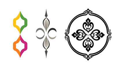 Obraz premium set ornamental element vector icon