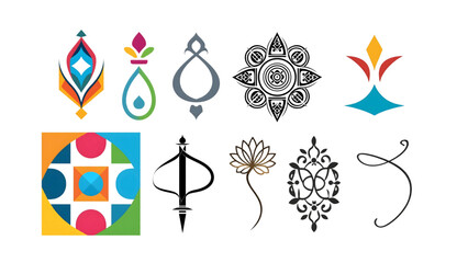 set ornamental element vector icon