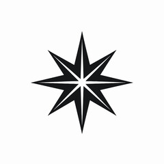 Obraz premium Striking eight-pointed star radiates energy in this simple monochromatic design silhouette
