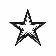 Obraz premium Bold and graphic five pointed star radiating lines black vector silhouette