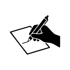 Note Taking Icon where Handwriting on Paper with Pen