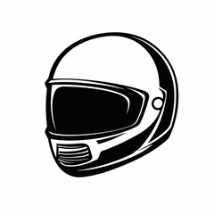 Fototapeta premium Striking motorcycle helmet design showcased in detailed graphical black color silhouette
