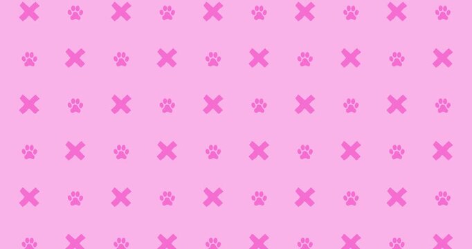 dog paw pink pattern background