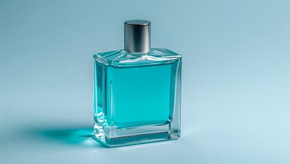 Glass bottle perfume bottle turquoise liquid blue bottle design