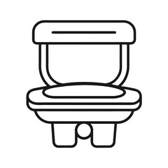 Outline icon of a toilet footrest for improved posture
