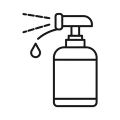 Outline icon of a toilet deodorizer spray bottle on a white background