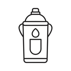 Outline icon of a portable urinal bottle on a white background