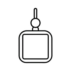 Outline icon of a hanging toilet freshener block