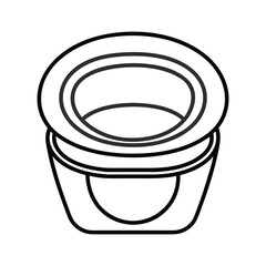 Clean outline icon of a disposable toilet seat cover for hygiene and travel