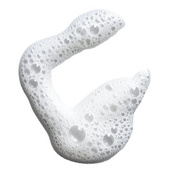 close up of white foamy skincare texture creamy liquid isolated on transparent background, png