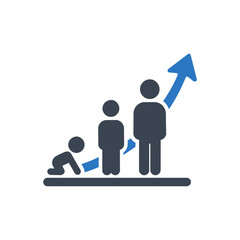 Human life growth icon