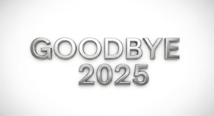 Say Goodbye to 2025 with a sleek metallic design perfect for new year celebrations and reflective end-of-year visuals