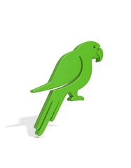 Naklejka premium Simple 3D green parrot icon