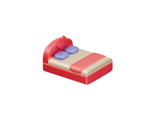 love bed icon 3d illustration render