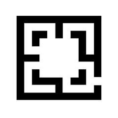 Fototapeta premium Maze Border Vector Outline Flat Glyph Minimal Editable Geometric Decorative Frame Design Icon Set