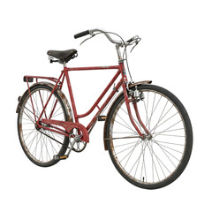 Fototapeta premium Vintage red bicycle isolated on transparent background
