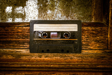 Old Audio Tape Cassette closeup