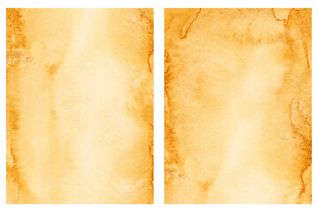 Golden Yellow Watercolor Textured Background Vintage Backdrop Set for copy and text space hand painted on paper