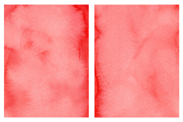 Red Watercolor Textured Background Vintage Backdrop Set for copy and text space hand painted on paper
