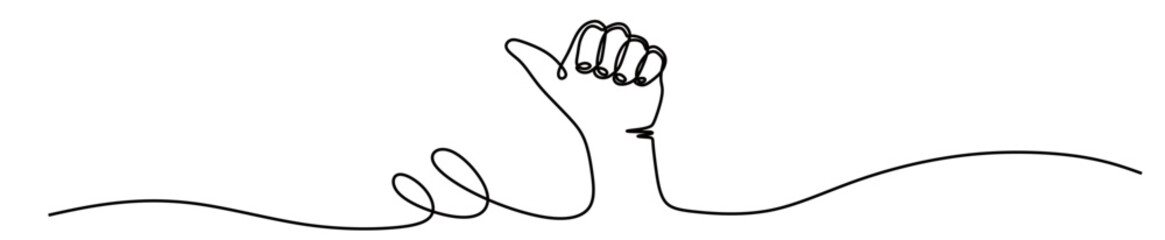 Obraz premium continuous line art of a hand showing its thumbs up as a sign of okay or agreement. vector illustration