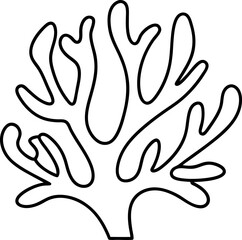 Obraz premium Stylized sea coral black and white illustration underwater ecosystem vector graphic for design projects and marine themed creative compositions