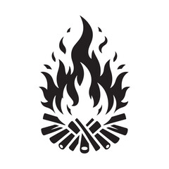 around bonfire vector silhouette clip art logo design illustration