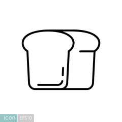 Classic Loaf of Toast Bread Vector Icon