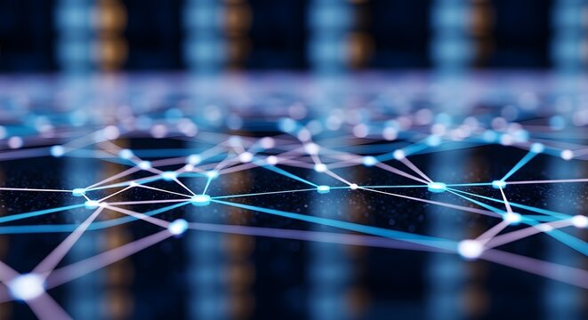 Abstract Network Connection Futuristic Digital Technology Background.