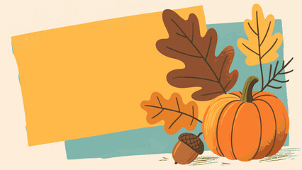 Naklejka premium Retro and pop, simple Autumn illustration set. Cute. Simple. Event. fall. season. 