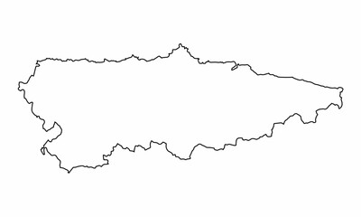 Asturias outline map