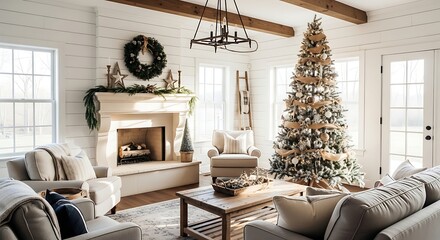 Cozy Christmas Living Room Decor.