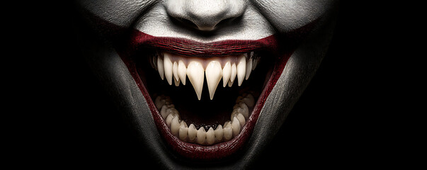 Naklejka premium Fangs of Darkness A Vampire's Grin