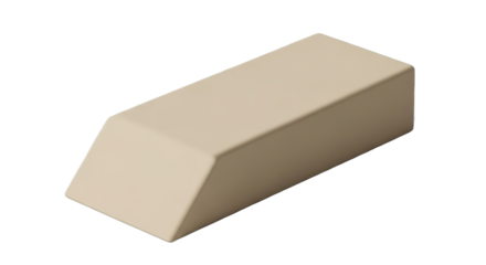 Beige Rectangular Eraser Isolated White Background