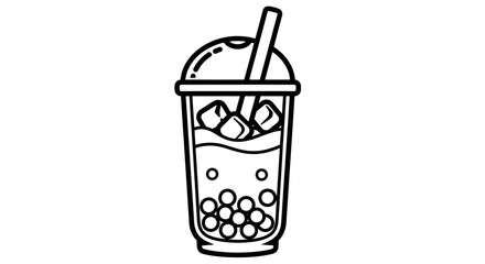 A captivating close-up of a boba tea drink, perfect for menu design and culinary creativity