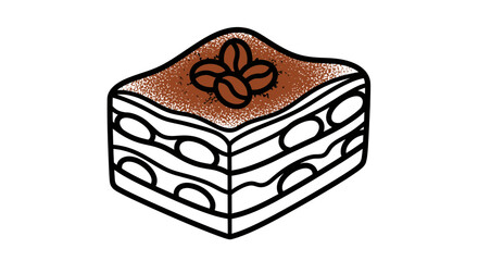 A delectable Tiramisu slice illustration perfect for dessert lovers and Italian cuisine