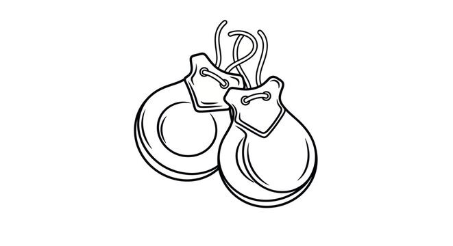 black and white castanets musical instrument clip art preview