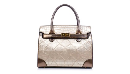 Elegant handbag with a crocodile embossed pattern.