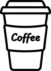 Vector art of coffee cup with lid and sleeve