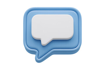 Fototapeta premium A 3D Render of a Light Blue Speech Bubble Icon for Communication isolated on white background , cutout 