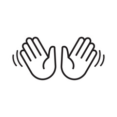 Waving hand gesture icon vector template, Hello hi bye symbol, Welcome ang goodbye sign