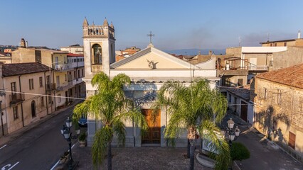 Facade of San Michele Arcangelo Church in Mileto, Calabria