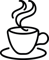 Vector art of hot coffee cup with steam