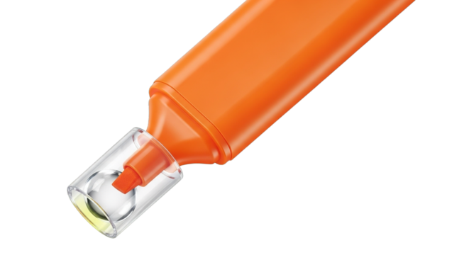 Closeup Orange Highlighter Marker Studio Shot