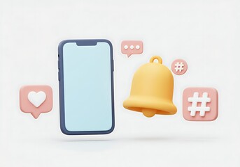 vector and 3D illustration of a social media communication set